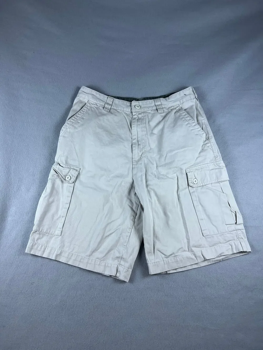 Vintage Arizona Jean Co Cargo Shorts Cream 34 Baggy Utility Hiking Outdoors